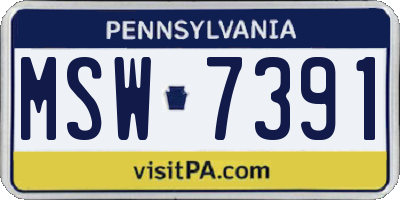 PA license plate MSW7391