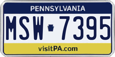 PA license plate MSW7395