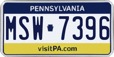 PA license plate MSW7396
