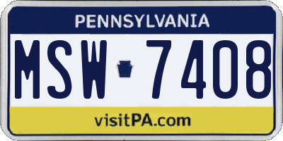 PA license plate MSW7408