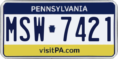 PA license plate MSW7421