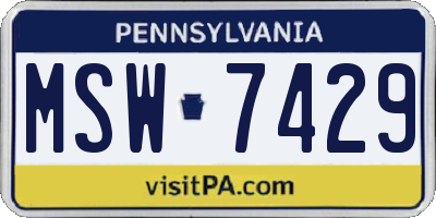 PA license plate MSW7429