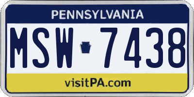 PA license plate MSW7438