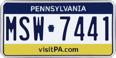 PA license plate MSW7441