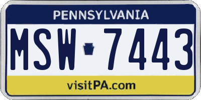 PA license plate MSW7443