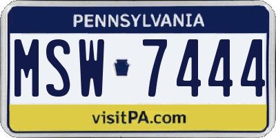 PA license plate MSW7444