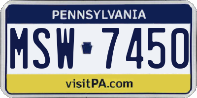PA license plate MSW7450