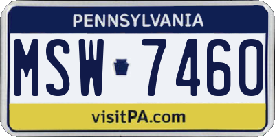 PA license plate MSW7460