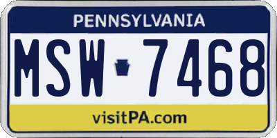 PA license plate MSW7468