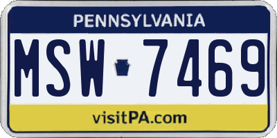 PA license plate MSW7469