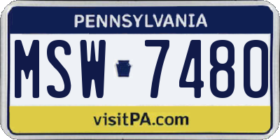 PA license plate MSW7480