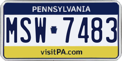 PA license plate MSW7483