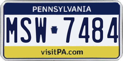 PA license plate MSW7484