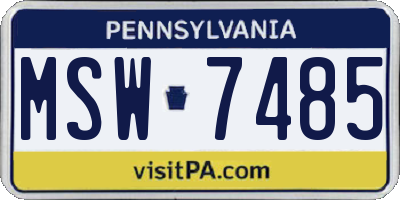 PA license plate MSW7485
