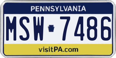 PA license plate MSW7486