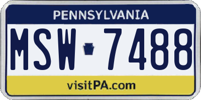 PA license plate MSW7488