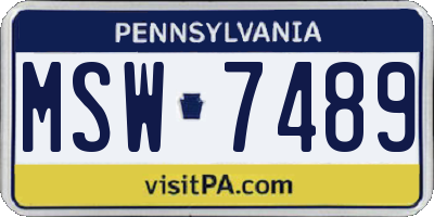 PA license plate MSW7489