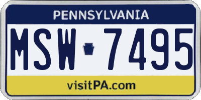 PA license plate MSW7495
