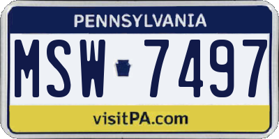 PA license plate MSW7497