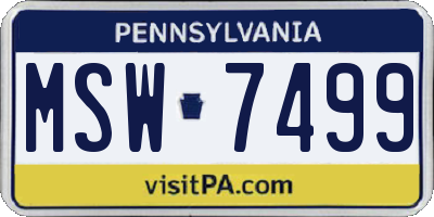 PA license plate MSW7499