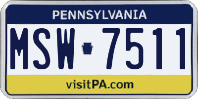 PA license plate MSW7511