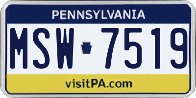 PA license plate MSW7519