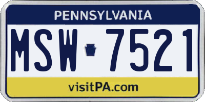 PA license plate MSW7521
