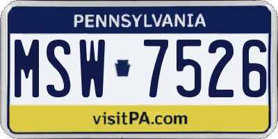 PA license plate MSW7526