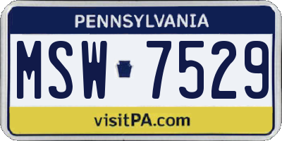 PA license plate MSW7529