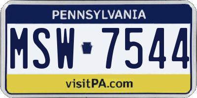 PA license plate MSW7544