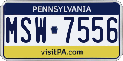 PA license plate MSW7556