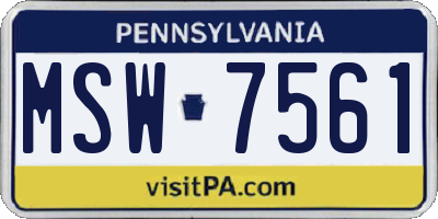 PA license plate MSW7561