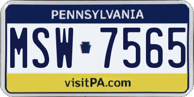 PA license plate MSW7565