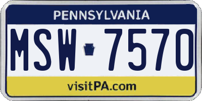 PA license plate MSW7570