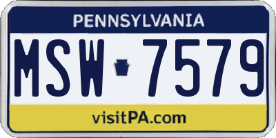 PA license plate MSW7579