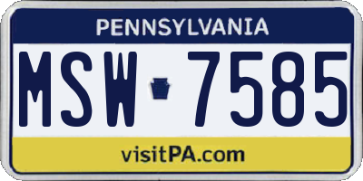 PA license plate MSW7585