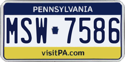 PA license plate MSW7586