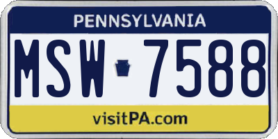 PA license plate MSW7588