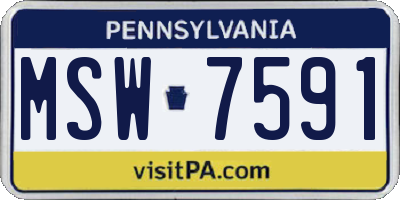 PA license plate MSW7591