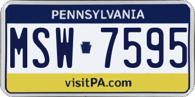PA license plate MSW7595