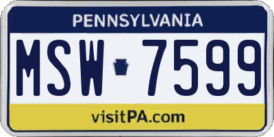 PA license plate MSW7599
