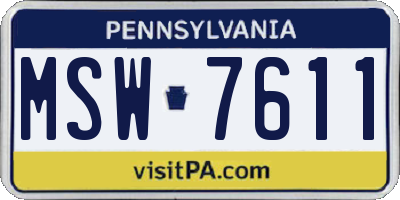 PA license plate MSW7611
