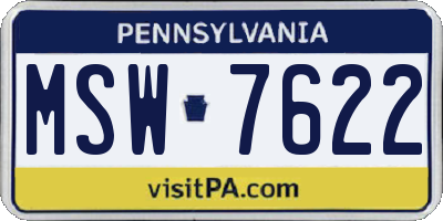 PA license plate MSW7622