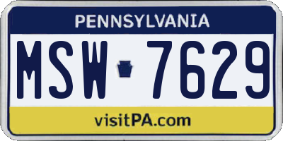 PA license plate MSW7629