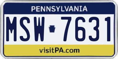 PA license plate MSW7631