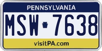 PA license plate MSW7638
