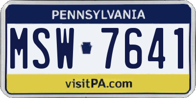 PA license plate MSW7641