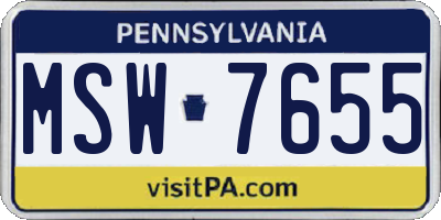 PA license plate MSW7655