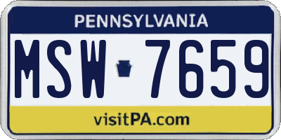 PA license plate MSW7659