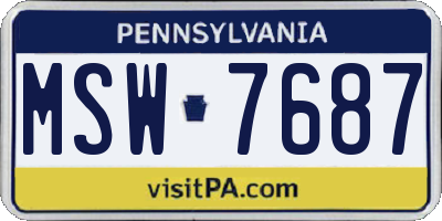 PA license plate MSW7687